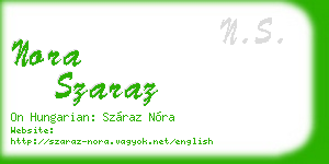 nora szaraz business card