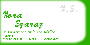 nora szaraz business card